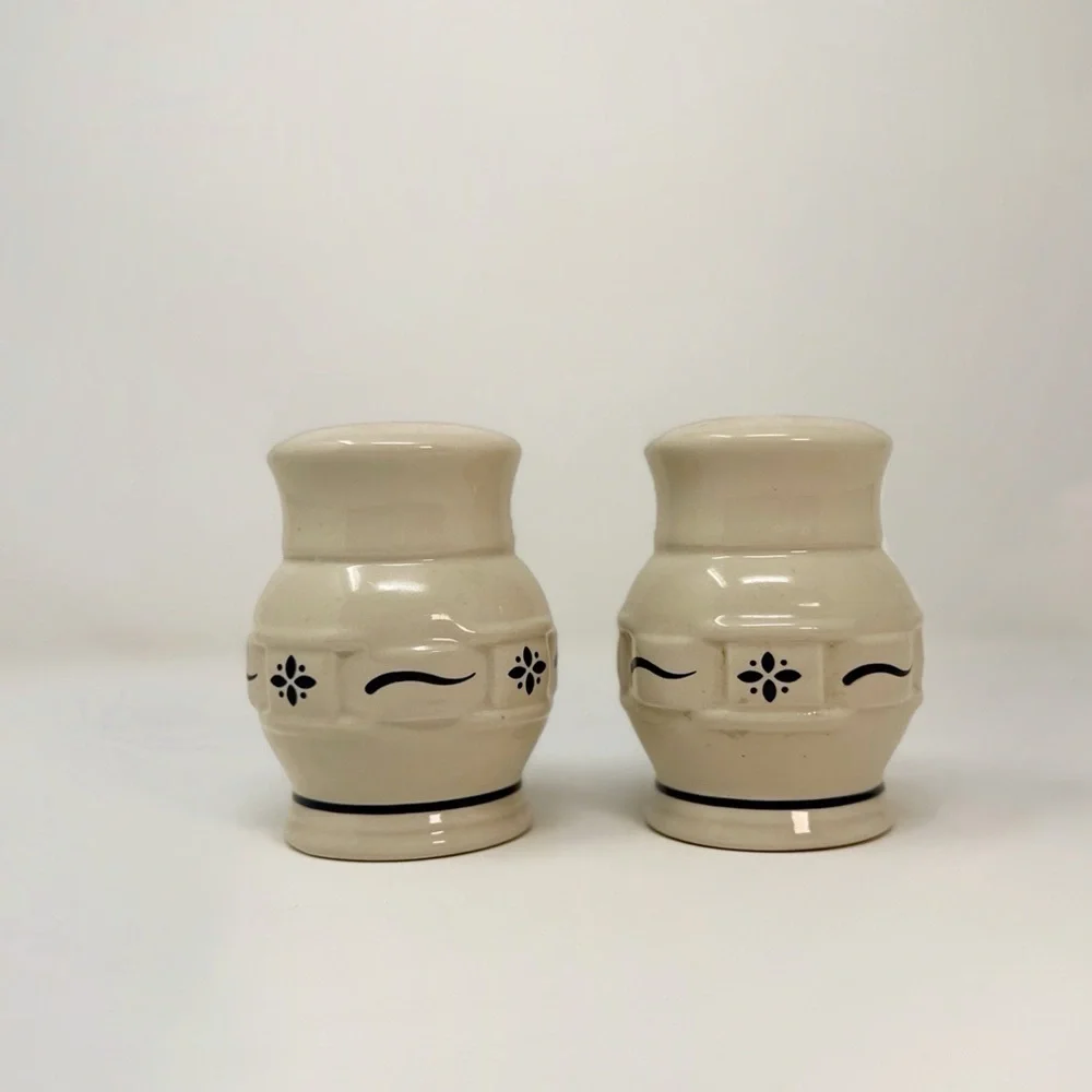 Longaberger Woven Traditions Classic Blue Cottagecore Salt & Pepper Shakers